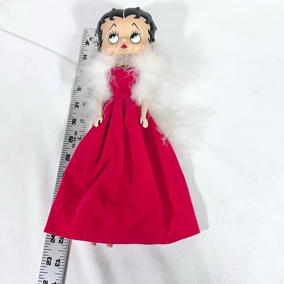 Vintage Betty Boop Fashion Doll Red Dress White Feathers Precious Kids 1998 - Picture 15 of 15